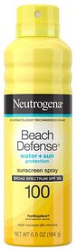 Beach Defense Water Sun Protection Spray Broad Spectrum SPF 100